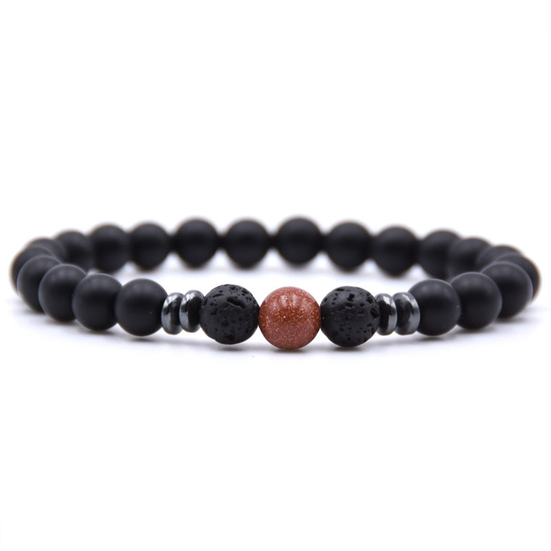 Lava agate beads bracelet elastic healing relief beads bracelet 2019 new products