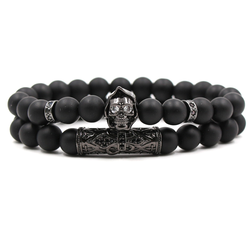 Foreign trade popular explosion bracelet Micro-inlaid zircon bends Micro-inlaid skull mask Set frosted stone elastic bracelet
Foreign trade popular explosion bracelet Micro-inlaid zircon bends Micro-inlaid skull mask Set frosted stone elastic bracelet