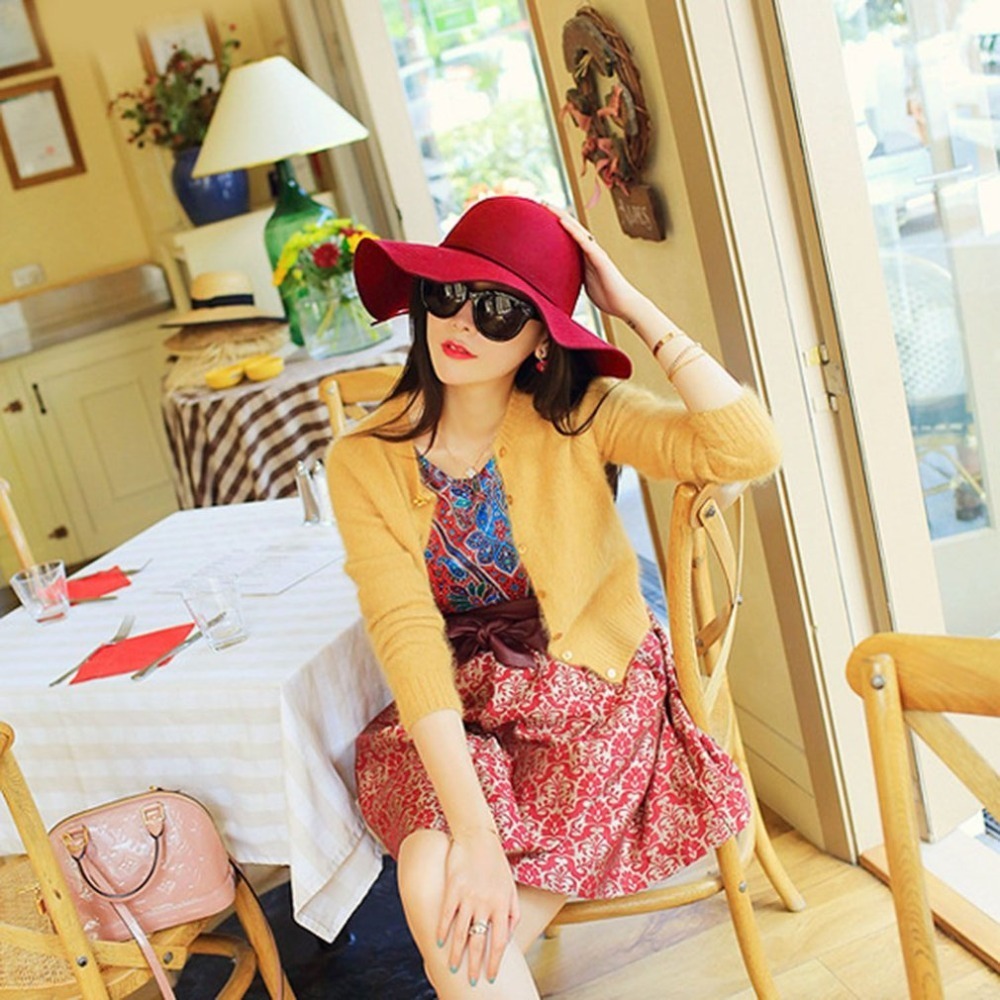 Women Summer Sun Hat Vintage Wide Brim Sunbonnet Fedoras Lady Beach Sunhat UV Protection Caps A30 D19011106