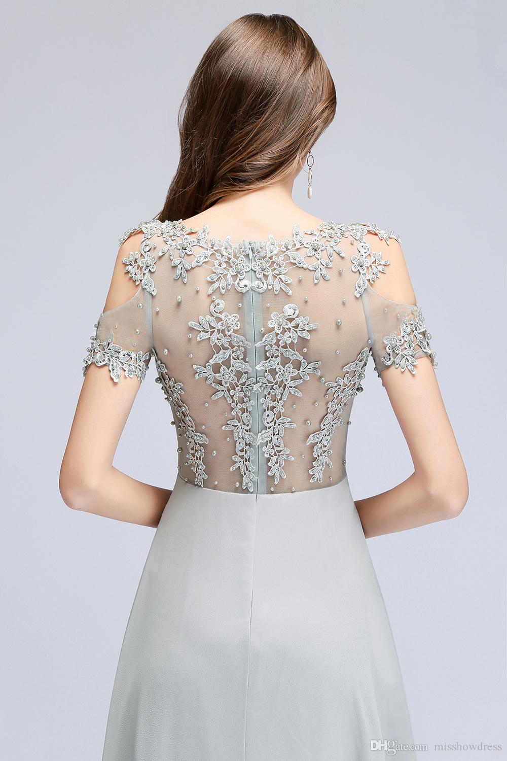 Babyonlinedress Luxury Lace Pearls Long Evening Dresses 2020 Sexy Tulle Beaded Party Prom Dresses Elegant Evening Prom Gowns CPS966