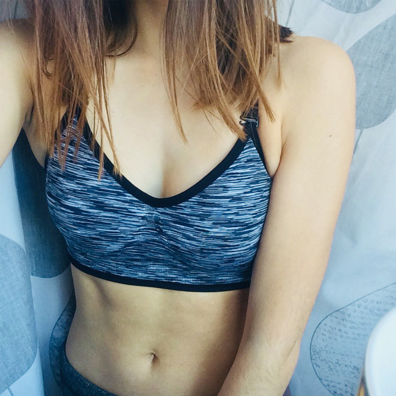 VEQKING Sports Shirt for FitnessSegment Dyeing Quick Dry Fitness Yoga Sports BraWomen Running Gym Tshirts Sports Top S M L