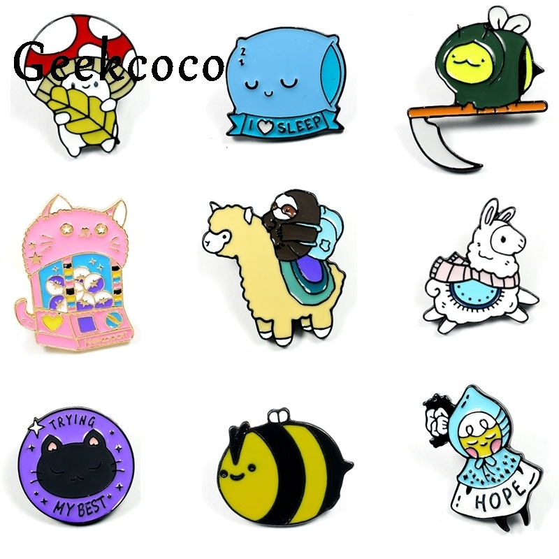 Pins, Brooches J1431 Geekcoco Cartoon Bee Sheep Pins Badges Brooch Funny Lapel Pin For Clothes Backpack Accessory Jewelry
Pins, Brooches J1431 Geekcoco Cartoon Bee Sheep Pins Badges Brooch Funny Lapel Pin For Clothes Backpack Accessory Jewelry