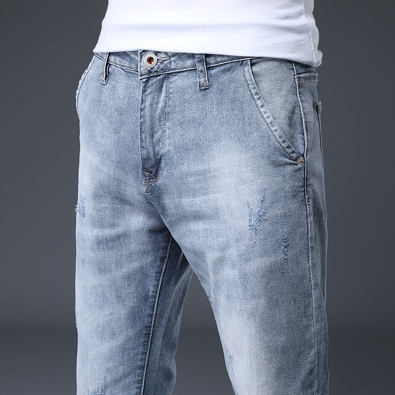 Jeans Men Spring / Summer 2020 Men's Korean Light-colored Stretch jeans, Slim feet Denim pants, Men's Casual pants, 3310 
Jeans Men Spring / Summer 2020 Men's Korean Light-colored Stretch jeans, Slim feet Denim pants, Men's Casual pants, 3310