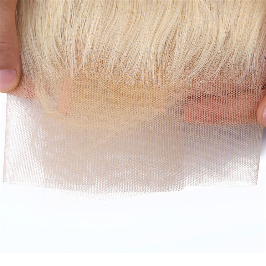 9A Bleach Blonde Color 613 Lace Frontal Closure 13x4 Size Brazilian Peruvian Malaysian Indian Virgin Human Hair Body Wave Straight Closures