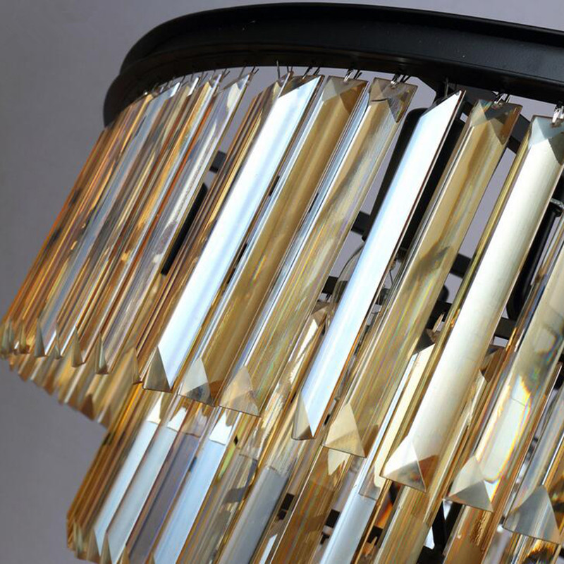 2021 Modern Crystal Pendant Lamps Chandelier Elegant K9 Smoky Gray Suspension Lamparas for Cafe Restaurant Hotel