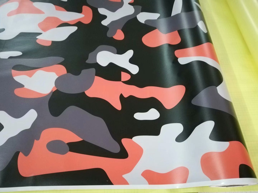 Large Orange black Camoufalge Vinyl wrap for car wrap covering Camo Truck Wrap covering foil Self adhesive sticker 1.52x30m 5x98ft