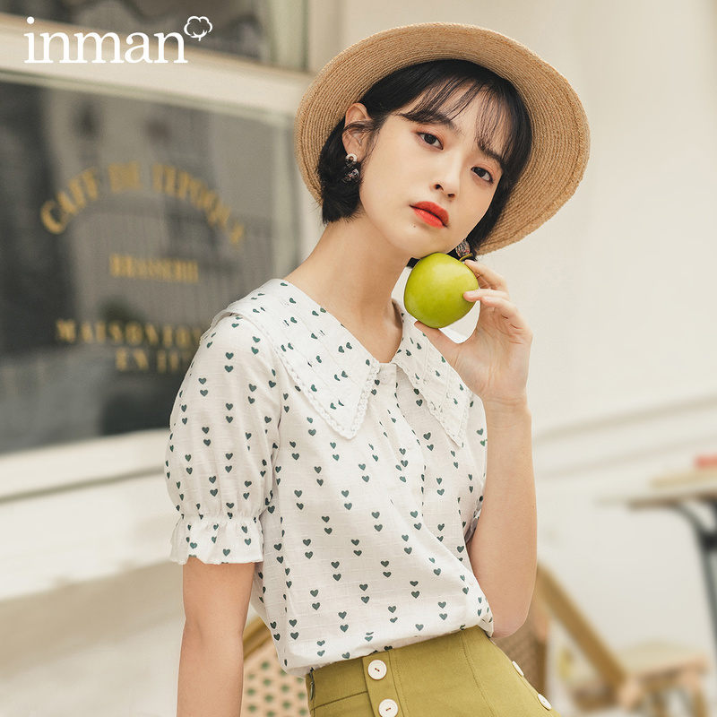 INMAN 2020 Summer New Arriavl Retro Doll Collar Sweet Heart Printed Loose Short Sleeve Blouse, Orange
INMAN 2020 Summer New Arriavl Retro Doll Collar Sweet Heart Printed Loose Short Sleeve Blouse, Orange