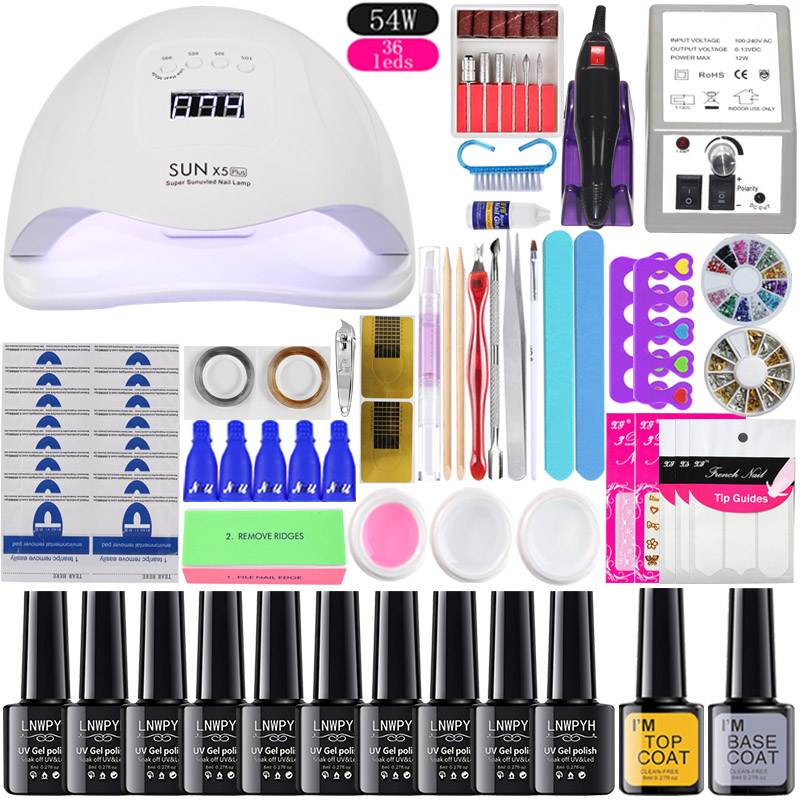 Nail Art Tools 10 Color Soak Off Gel 36/48/54W uv led lamp Nail Gel polish for nails set manicure tools set Electric drill
Nail Art Tools 10 Color Soak Off Gel 36/48/54W uv led lamp Nail Gel polish for nails set manicure tools set Electric drill