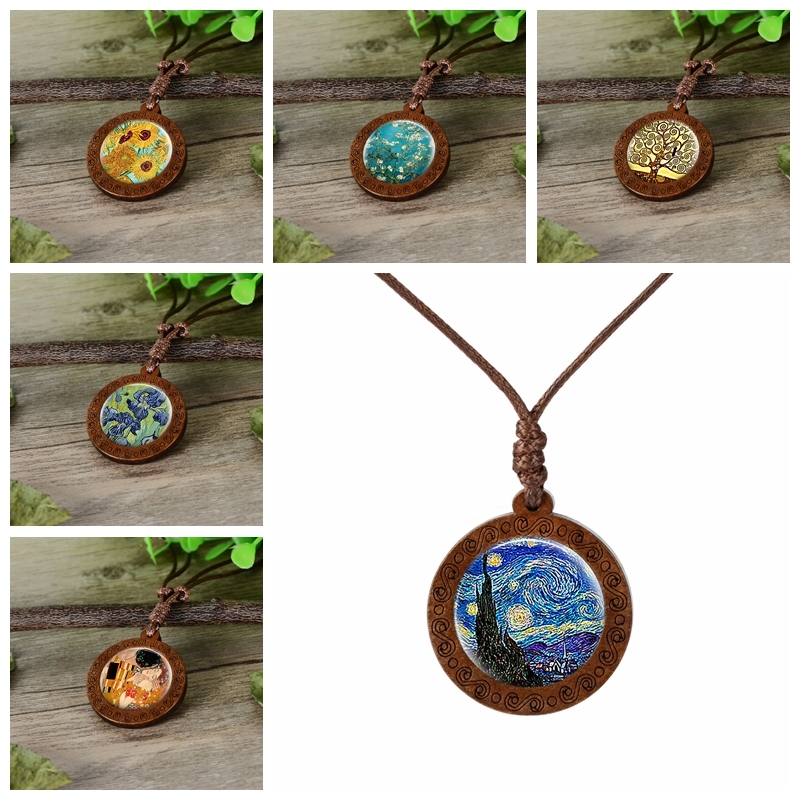 Hot Sale Starry Night Van Gogh Art Oil Painting Dome Glass Pendant Necklace Accessories Wooden Pendant Jewelry Customized Gift
Hot Sale Starry Night Van Gogh Art Oil Painting Dome Glass Pendant Necklace Accessories Wooden Pendant Jewelry Customized Gift