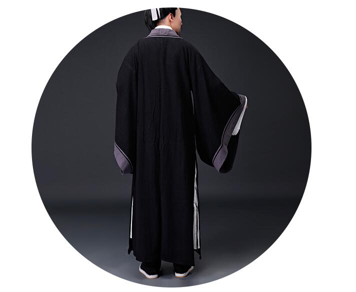 Hanfu Clothes Man Cotton Linen Taoist priest Outfit Mahdao Monastery Theatre Group Performing Costume Ancient China hanfu Clothing Men