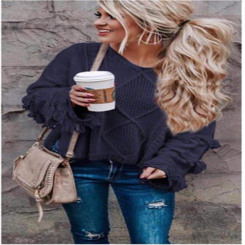 2020 Autumn winter Fashion pullovers women' acrylic V-Neck tassel long sleeve sweater casual pure color loose sweater, Green
2020 Autumn winter Fashion pullovers women' acrylic V-Neck tassel long sleeve sweater casual pure color loose sweater, Green