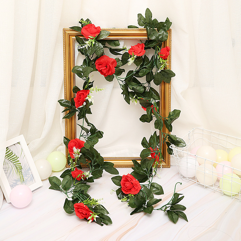 240cm 11pcs Artificial Roses Flower Vines Rattan with 33pcs Green Leaves for Home Garden Decoration DIY Wedding Arches Garland, Red
240cm 11pcs Artificial Roses Flower Vines Rattan with 33pcs Green Leaves for Home Garden Decoration DIY Wedding Arches Garland, Red