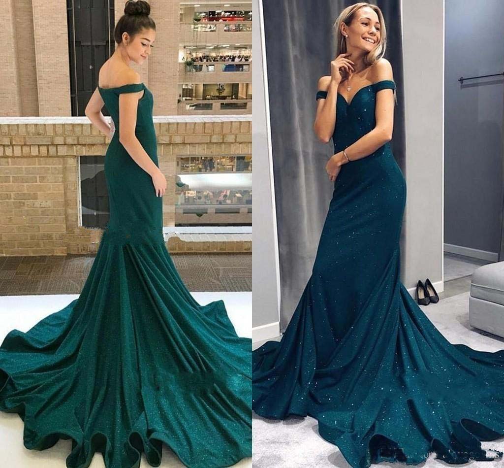Modest Hunter Green Mermaid Prom Dresses Off Shoulder Sweep Train Long Formal Evening Party Gowns Special Occasion Dress Plus Size, Ivory
Modest Hunter Green Mermaid Prom Dresses Off Shoulder Sweep Train Long Formal Evening Party Gowns Special Occasion Dress Plus Size, Ivory