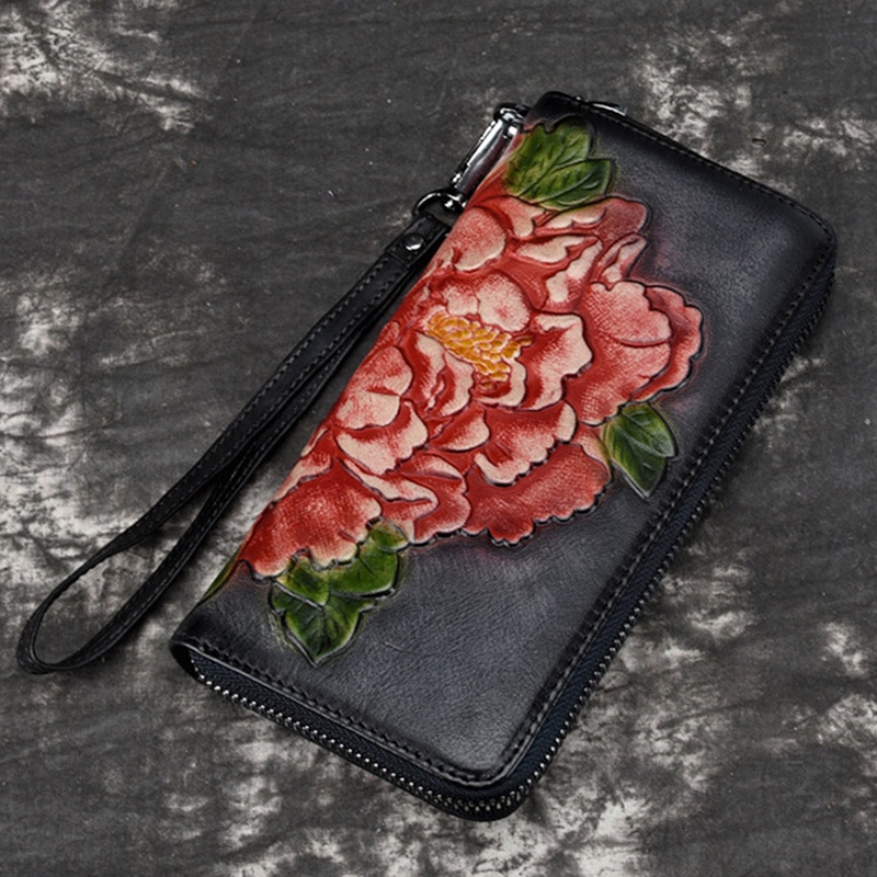 Women Wallet Female Genuine Leather Long Clutch Wallets Flower Embossing Zipper Wallet Women Card Purse Bag Black, Black color
Women Wallet Female Genuine Leather Long Clutch Wallets Flower Embossing Zipper Wallet Women Card Purse Bag Black, Black color