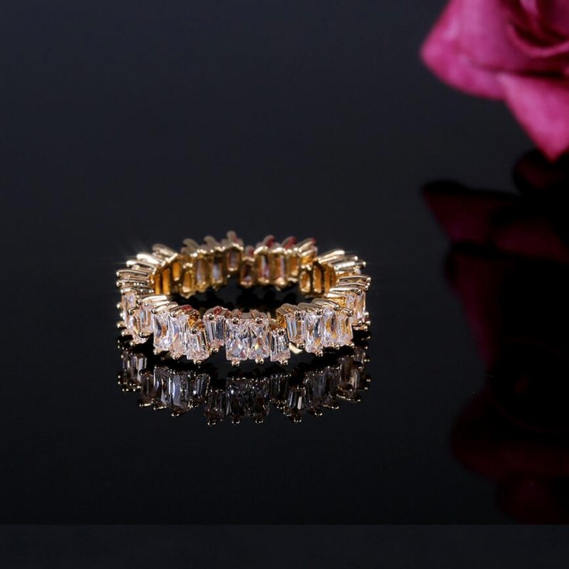 Sterg Sier Princess Cut Topaz Wedding Band Ring for Women | Gold Fill Dia CZ Gemstones Jewelry Gift 33ea