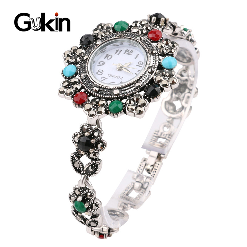 Gukin Boho Jewelry Vintage Look Exquisite Decorative Watch For Women Floral Crystal Bracelets For Women Silver Plated
Gukin Boho Jewelry Vintage Look Exquisite Decorative Watch For Women Floral Crystal Bracelets For Women Silver Plated