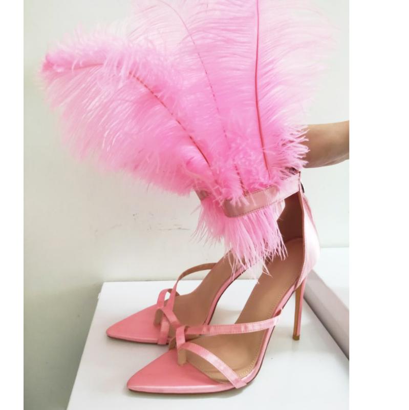 2020 Summer Latest Design Toe-knob Pointed High Heel Sandals Puffy Feather Party Shoes Women Ankle Buckle Gladiator Sandals, Pink satin
2020 Summer Latest Design Toe-knob Pointed High Heel Sandals Puffy Feather Party Shoes Women Ankle Buckle Gladiator Sandals, Pink satin