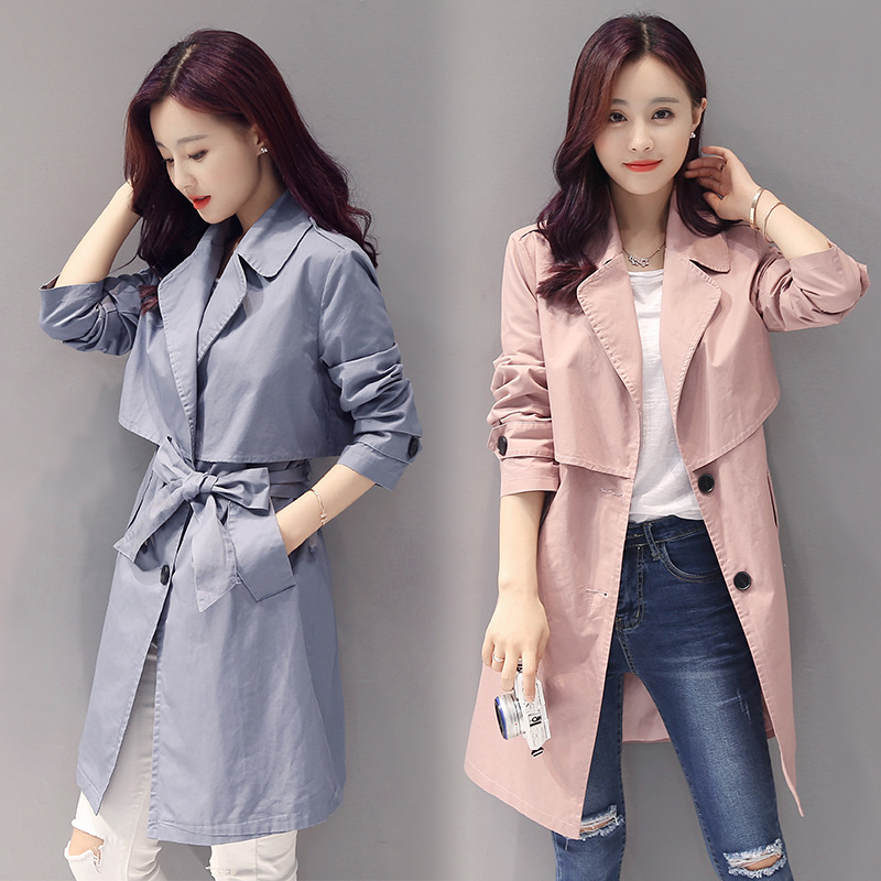 Cotton Windbreaker Women' Mid-length Cotton Cloth Spring Autumn Belt Slimming British Style Ladies Trench Coat Fashion New Z763, Blue
Cotton Windbreaker Women' Mid-length Cotton Cloth Spring Autumn Belt Slimming British Style Ladies Trench Coat Fashion New Z763, Blue