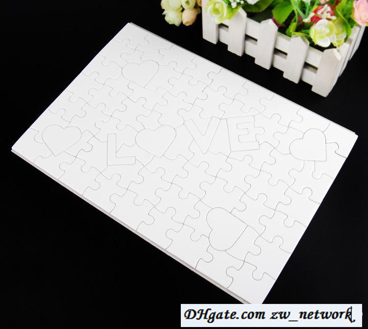 HOT A4 Blank Sublimation Jigsaw Puzzle 120 Pieces Heat Press Thermal Transfer Crafts DIY White Puzzles for sublimation photo printing