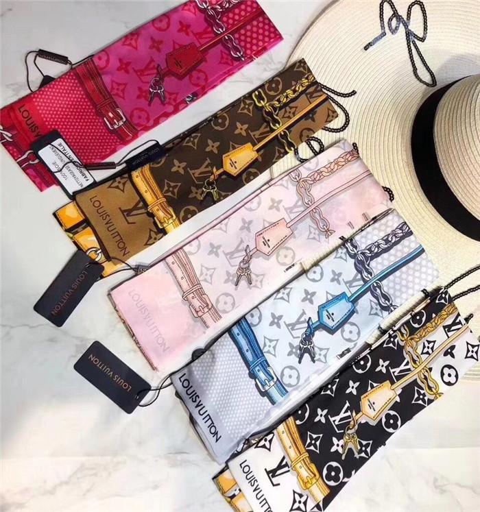 Fashionable silk hair band silk lady bow scarf fashion bag decorative ribbon printed scarf 120*8cm