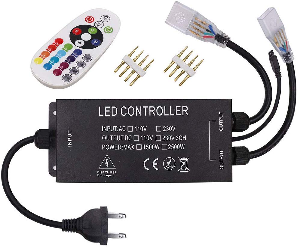 RGB Controllers, LED Light Remote Controller, AC 110V/230V 1500W 2500W LEDs Strip Neon Rope Lights Dimming Switch, High Voltage Wireless Control
RGB Controllers, LED Light Remote Controller, AC 110V/230V 1500W 2500W LEDs Strip Neon Rope Lights Dimming Switch, High Voltage Wireless Control