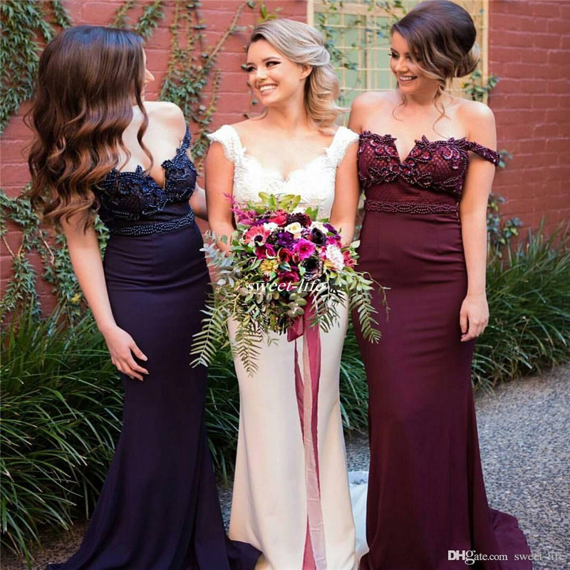 Black Mermaid Long Bridesmaid Dresses Wedding 2020 Off Shoulder Lace Beading Plus Size Guest Formal Evening Gowns Maid of Honor Dresses
Black Mermaid Long Bridesmaid Dresses Wedding 2020 Off Shoulder Lace Beading Plus Size Guest Formal Evening Gowns Maid of Honor Dresses
