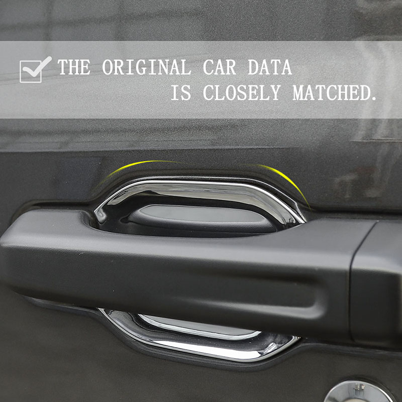 ABS Car Outer Door Bowl Decoration Chrome 4Door For Jeep Wrangler JL 2018+ High Quality Auto Exterior Accessories