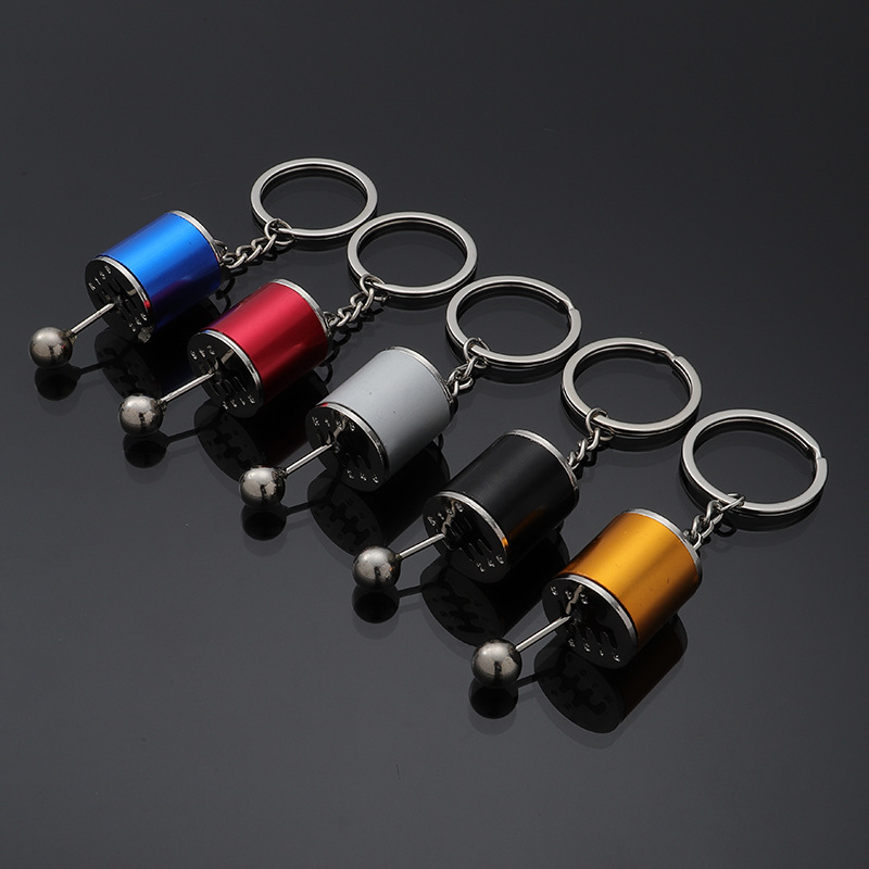 Car Key Box Keychain Imitation 6 Speed Manual Car-styling KeyringS Gear Knob Shift Gearbox Stick For Men Women Gifts