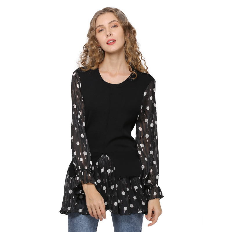 Sweet Polka Dot 2020 Women's Slim Long Sleeve Stitching Knitted Top Fashion Stripped Hot Sell Organic Knit Custom, Black
Sweet Polka Dot 2020 Women's Slim Long Sleeve Stitching Knitted Top Fashion Stripped Hot Sell Organic Knit Custom, Black