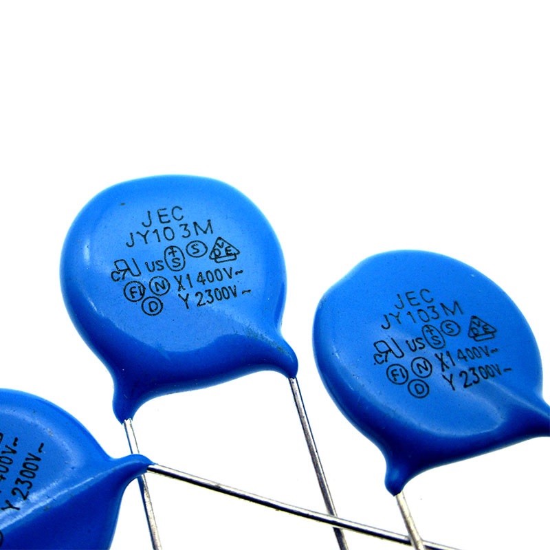 Taiwan safety ceramic chip Y capacitor JEC JY103M X1 400AC Y2 300VAC pitch 10 film diameter 14
