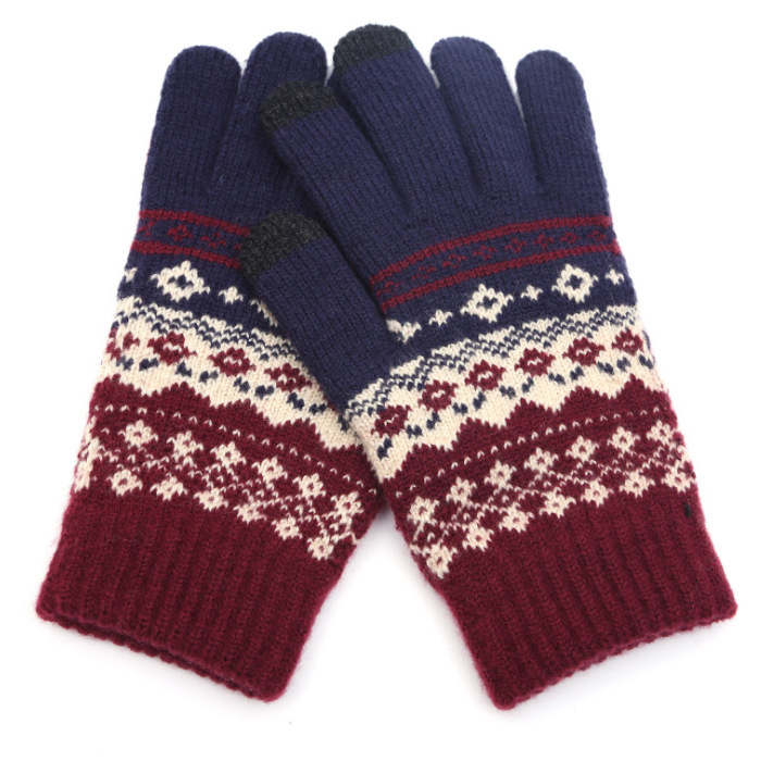 Winter Touch Screen Gloves Women Men Warm Stretch Knit Mittens Imitation Wool Full Finger Guantes Female Crochet