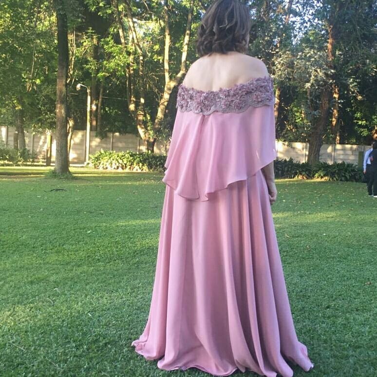 2019 Pink Mother Of The Bride Dresses Off The Shoulder Chiffon 3D Floral Appliques Beaded Wedding Guest Evening Gowns Plus Size Customized