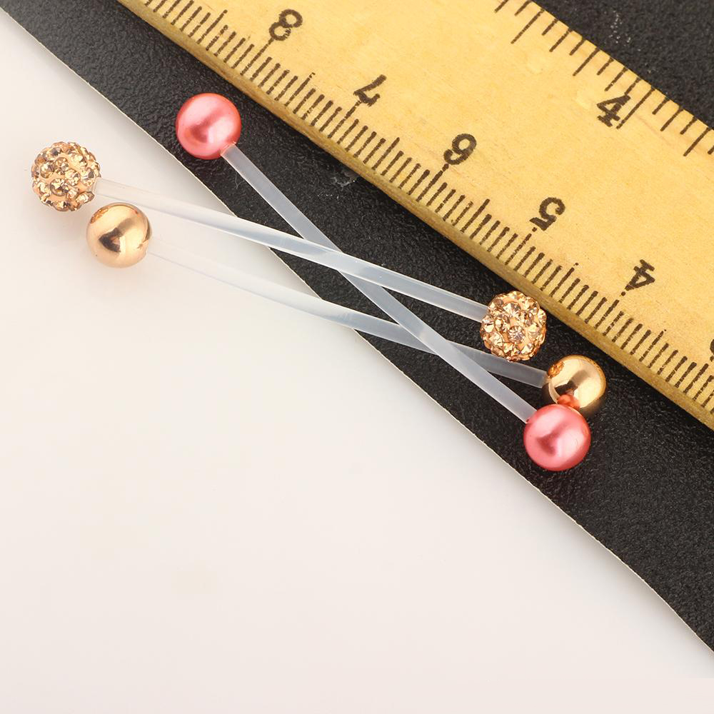 Bioplast UV Barbell Pregnancy Navel Button Rings Belly Ring Ear Industrial Barbell Body Piercing Jewelry 40pcs