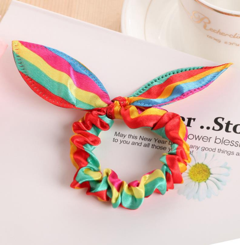 Rabbit Ears Hairband Elastic Hair Bands Polka Dot Ponytail Holders Fashion Women Girls Rubber Bands Scrunchie Hair Accessories 16 Color 4922