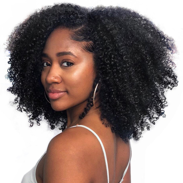 Diva1 Afro Kinky Curly human hair wig 130% density Brazilian Lace front Wigs Pre Plucked With Baby Virgin 12inch
