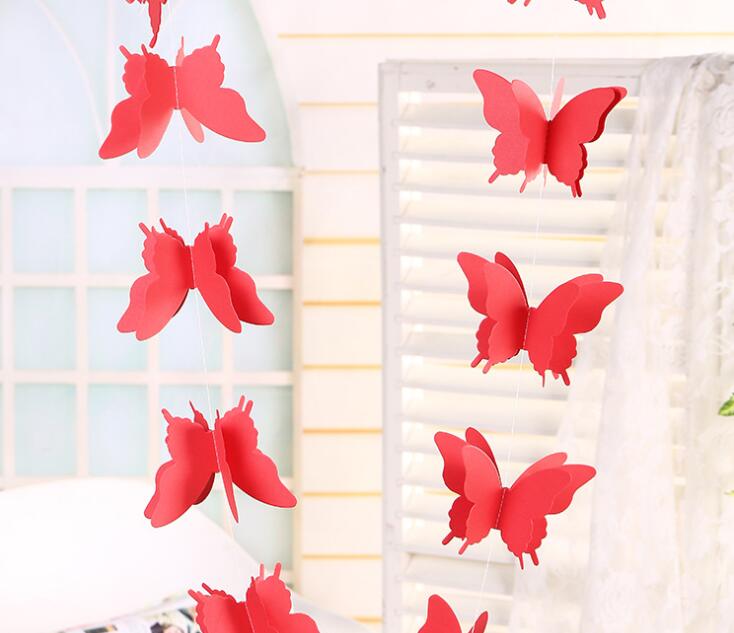 Butterfly paper pulled flower decoration wedding navidad party backdrops baby shower birthday Party & festival DIY decoration