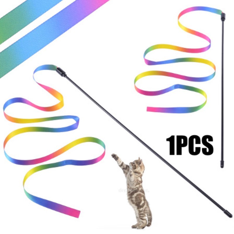Funny Cat Stick Pet Toy Rainbow Ribbon Colth DIY Thin Colorful Rod Teaser Pole Cat Toys Interactive Stick Supplies
Funny Cat Stick Pet Toy Rainbow Ribbon Colth DIY Thin Colorful Rod Teaser Pole Cat Toys Interactive Stick Supplies