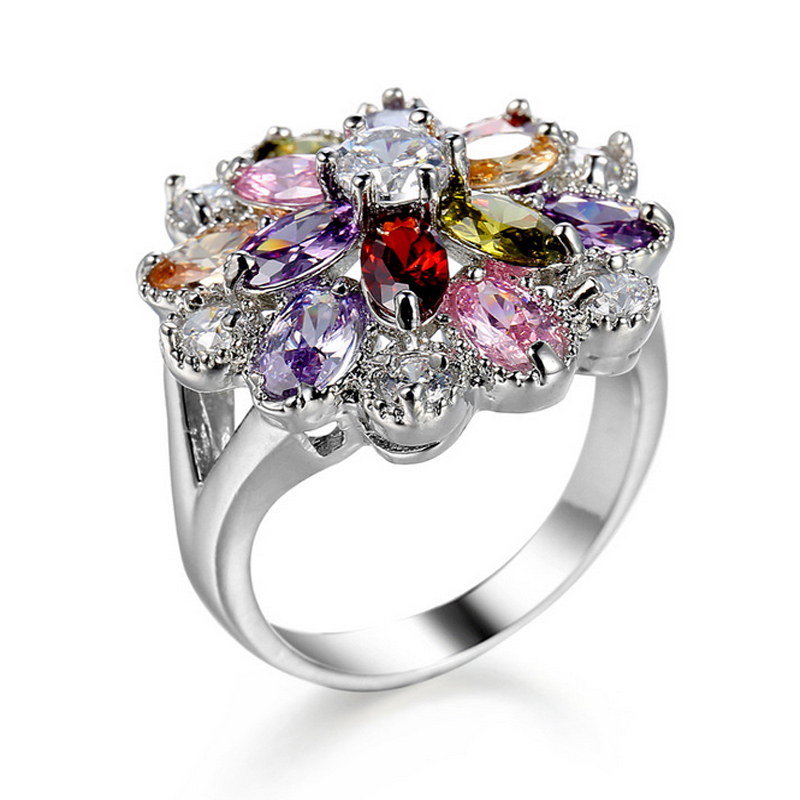 LuckyShine Flower Rings Rainbow Zircon Rings 925 Silver For Women Weddings Party Rings Jewelry Full NEW
LuckyShine Flower Rings Rainbow Zircon Rings 925 Silver For Women Weddings Party Rings Jewelry Full NEW