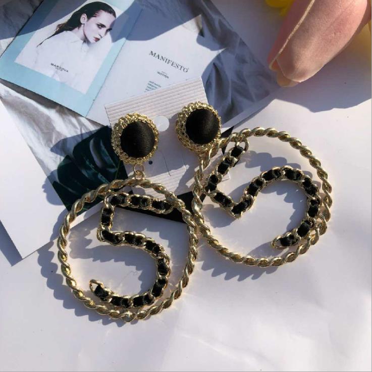Exaggerated personality, luxurious star, same 5-shaped earrings, two wearing ring earrings