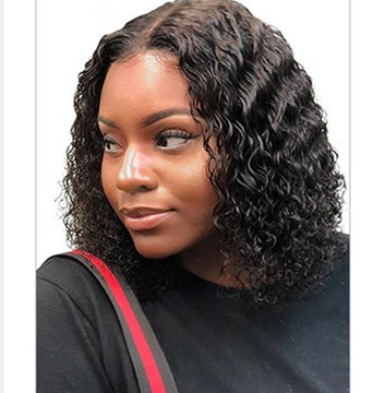 Curly Bob Wig frontal Lace Closure water wave can braided Human Hair 360 Front Wigs Short Pixie Cut remy Hairs 150% diva1