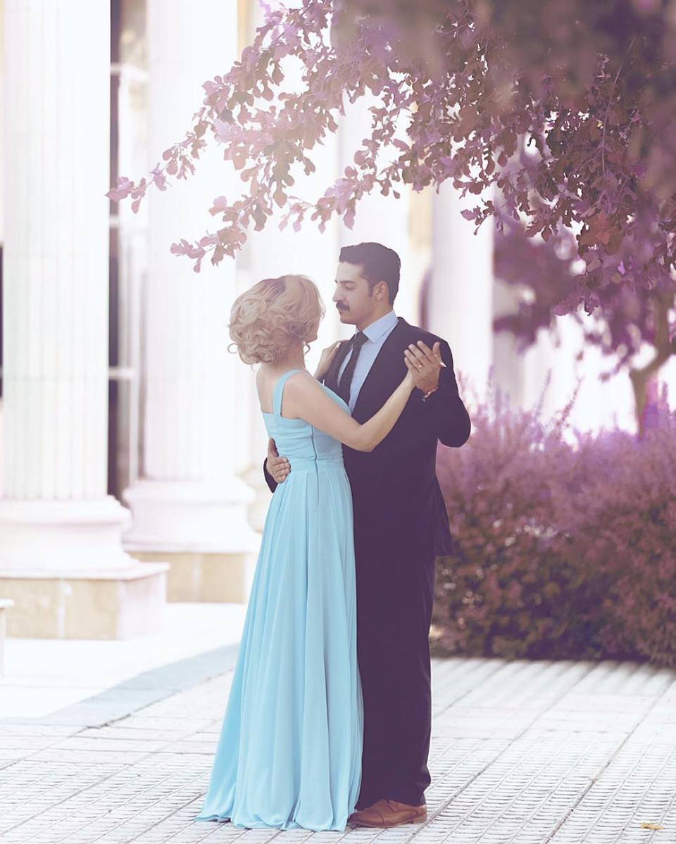 Wedding Party Events Sexy V Neck Sky Blue A-Line Pleats Long Prom Gown Bridesmaid Dresses for Weddings Party