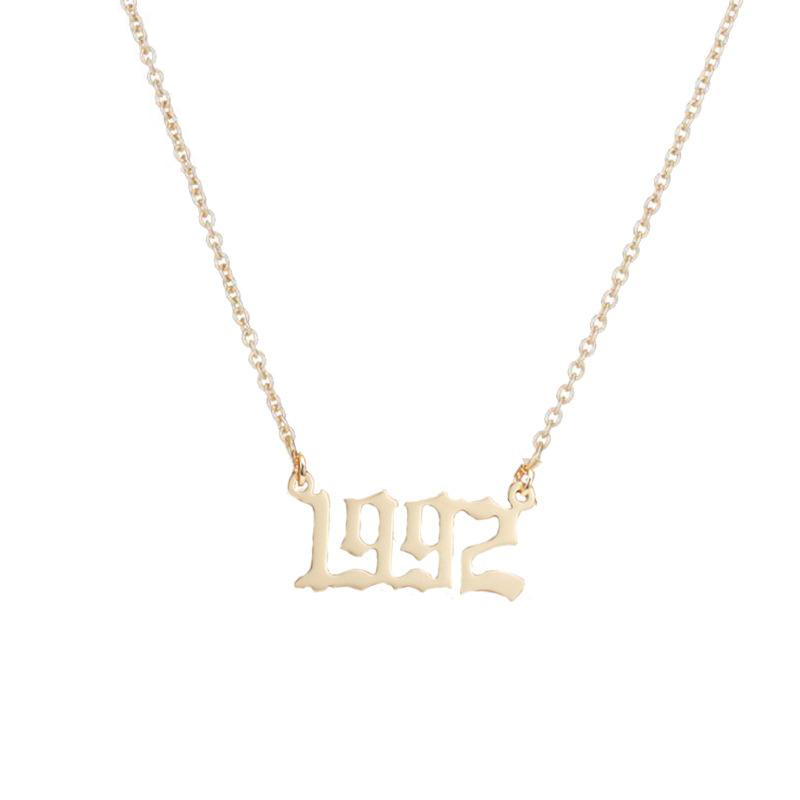 Birth Years Stainless Steel Necklace Initial Year Number Necklace Birthday Gift Charm Friendship Old English Arabic Mumerals Jewelry
Birth Years Stainless Steel Necklace Initial Year Number Necklace Birthday Gift Charm Friendship Old English Arabic Mumerals Jewelry