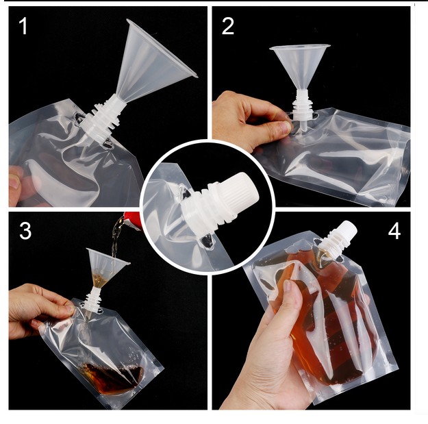 Reusable Drinking Flask for Alcohol with Funnel Transparent Whisky Hip Flasks Concealable Liquor Pouch Bridesmaid Gift