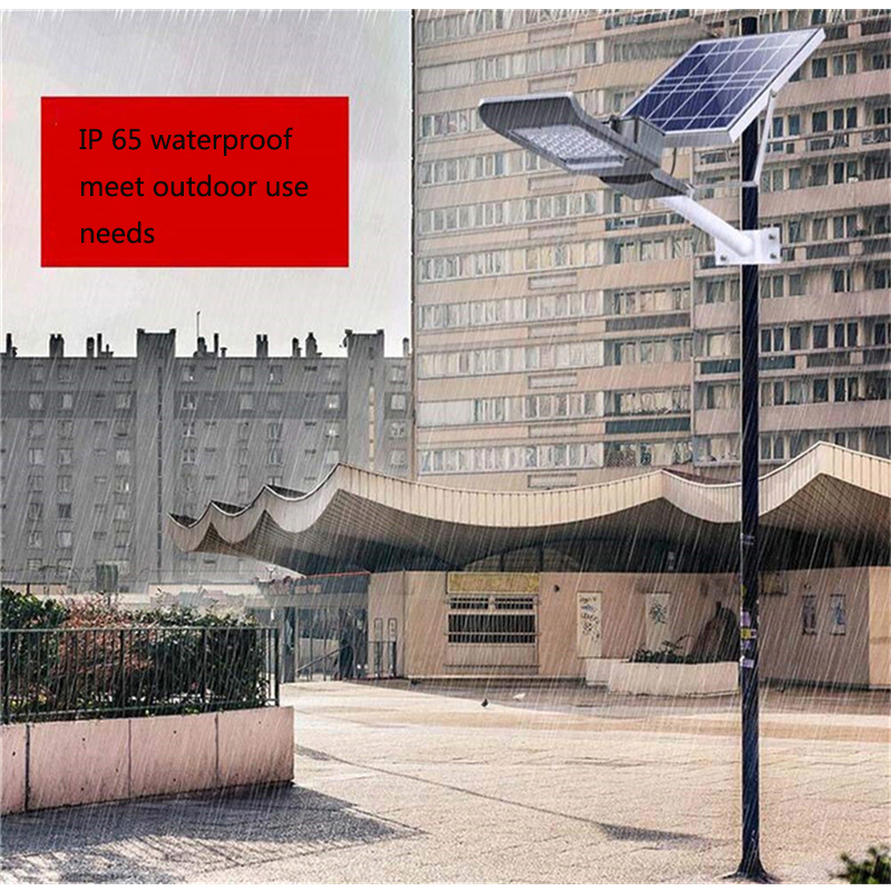 Solar LED Street Lamp Solar Powered Flood Lights 50W 50LEDs Security Lighting with Pole and Remote Control