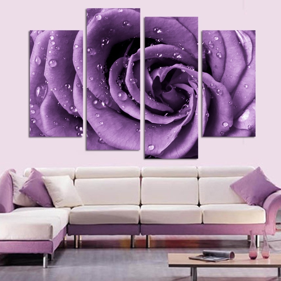 4pcs Modern Family Hotel Room Wall Art Decoration Picture Romantic Purple Rose HD Canvas Print Decorative Painting
4pcs Modern Family Hotel Room Wall Art Decoration Picture Romantic Purple Rose HD Canvas Print Decorative Painting