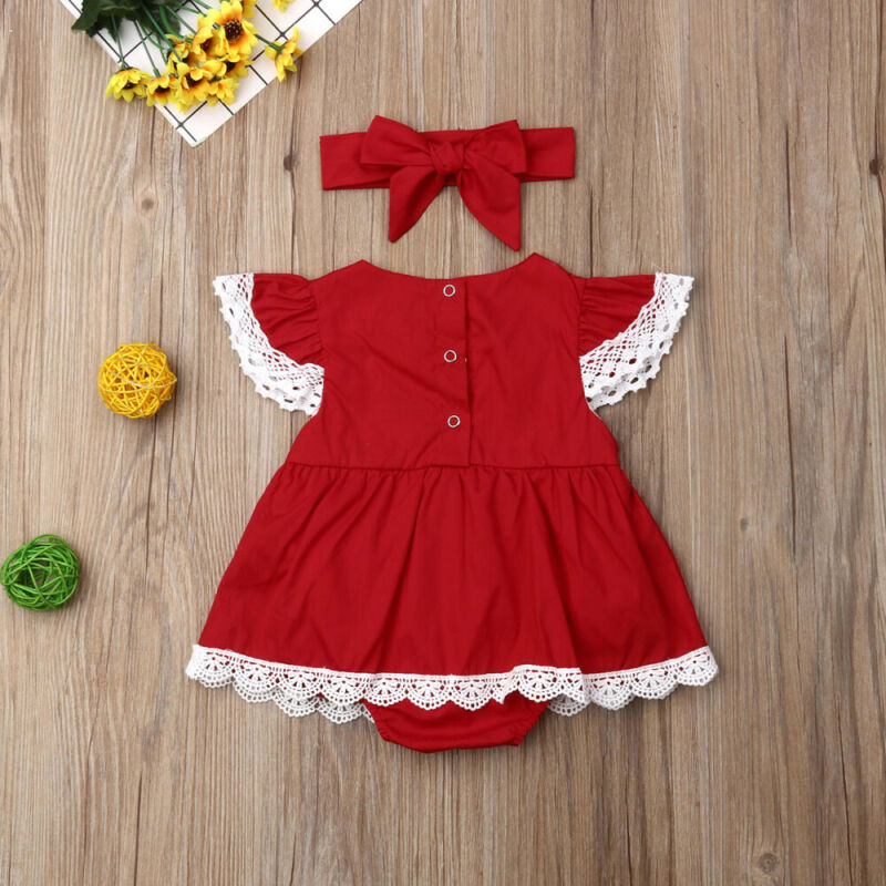 Newborn Baby Infant Girl Lace Floral Romper/Tutu Dress + Headband arrival Sister Suit 2Pcs Outfits Party Dress