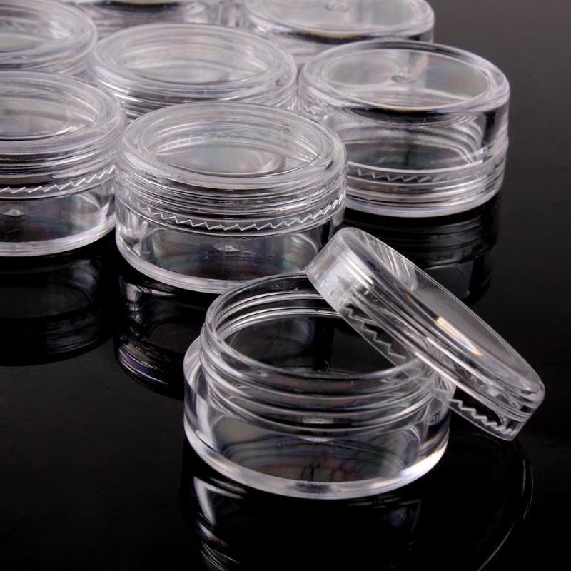 100pc 2/3/5g Sample Clear Cream Jar Mini Cosmetic Bottles Containers Transparent Pot For Nail Arts Small Clear Can Tin For
100pc 2/3/5g Sample Clear Cream Jar Mini Cosmetic Bottles Containers Transparent Pot For Nail Arts Small Clear Can Tin For