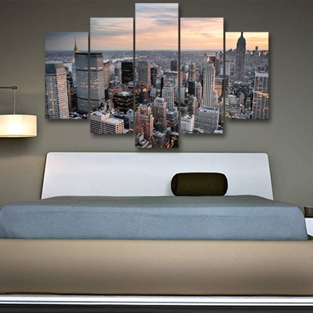 Unframed 5pcs Fashion New York Large Modern Canvas Wall Art Oil Painting Modular Picture Living Room Decor