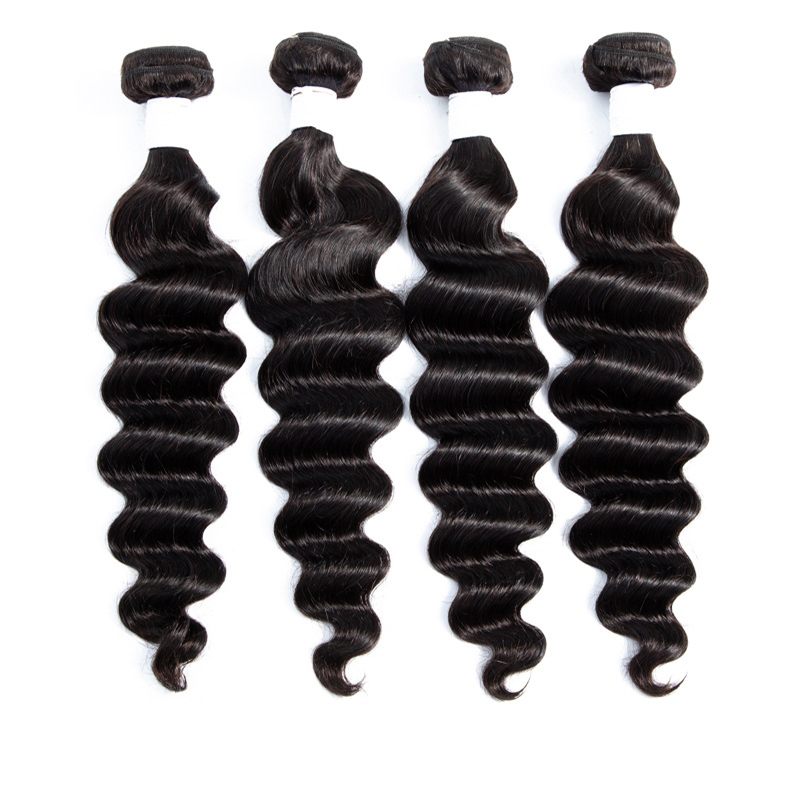 Brazilian Human Hair Extensions Loose Deep 6 Bundles Double Wefts Yirubeauty Natural Color Curly 10-30inch