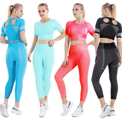 Seamless Yoga Set Women Fitness Clothing Workout Sportswear Gym Leggings Short Sleeve Crop Top Shirts 2Pcs Sports Suit, Red pant
Seamless Yoga Set Women Fitness Clothing Workout Sportswear Gym Leggings Short Sleeve Crop Top Shirts 2Pcs Sports Suit, Red pant